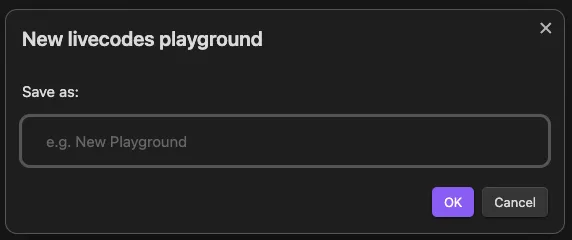 screenshot of Quick playground input